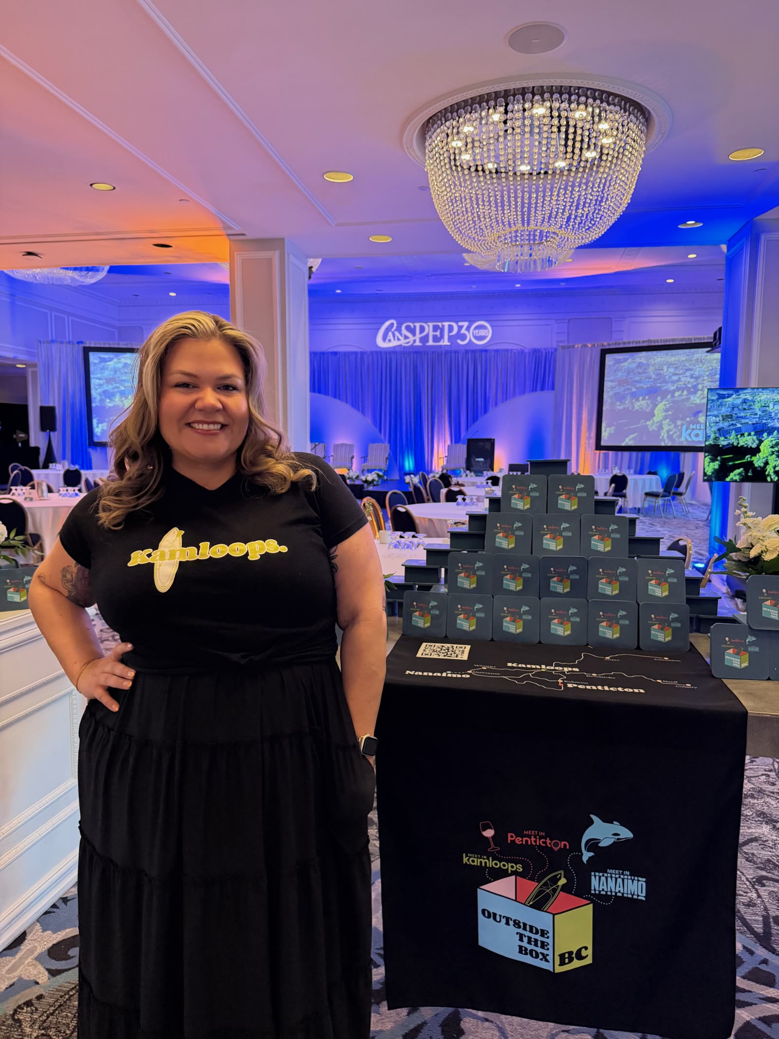Boom representative at a business events trade show
